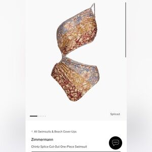 ZIMMERMAN Chintz Splice Cut-Out One-Piece Swimsuit